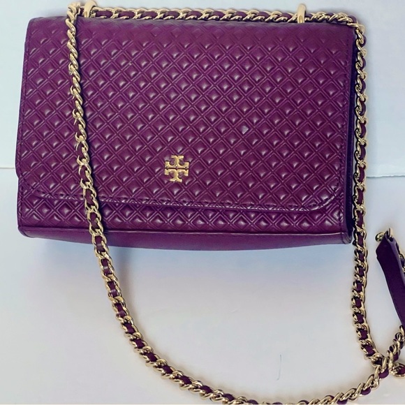 Tory Burch Marion Quilted Shrunken Shoulder Bag, Red Agate - Picture 7 of 8